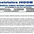                SECOM SA titular al proiectului “Reabilitare, extindere şi modernizare sisteme de alimentare cu apă şi canalizare în judeţul Mehedinţi, aglomerarea Baia de Aramă”, anunţă publicul interesat asupra luării deciziei...